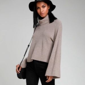 🔥 Fireside Chats Taupe Knit Turtleneck Sweater Lulus - Medium